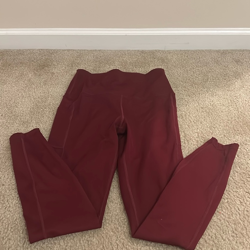 Amazon red leggings with pockets